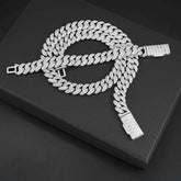 GL 13mm 925 Sterling Silver Moissanite Cuban Chain Necklace